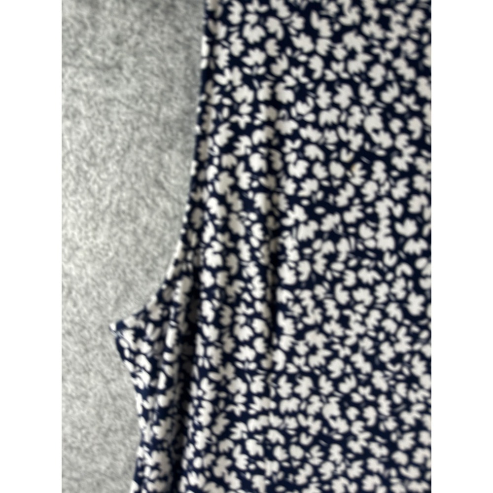 MSK Womens Navy Blue White Floral Sleeveless Maxi Dress Ring Detail XL - Picture 9 of 11